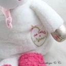 Peluche licorne BABY NAT' Ma cachette à pyjama rose blanc range pyjama 57 cm