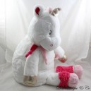 Plush unicorn BABY NAT' My pyjama hiding place pink white range pyjamas 57 cm