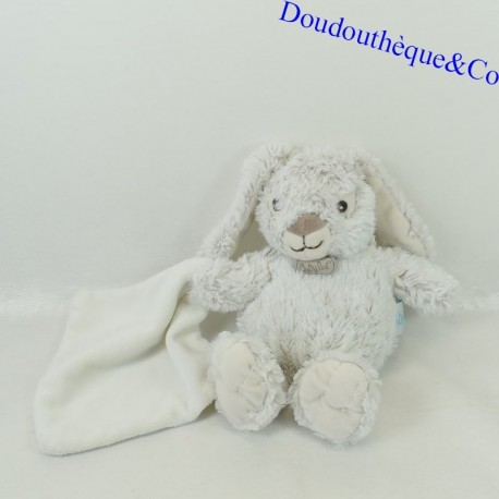 Plush handkerchief rabbit BABY NAT' Marshmallow gray BN0221 24 cm