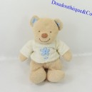 Peluche orsetto NICOTOY Baby Collection T-shirt blu fiore 26 cm