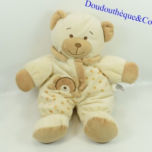 Plush bear rattle GIOCAMICI brown and beige 30 cm