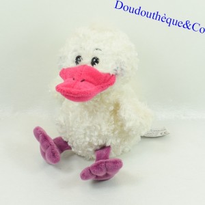 Pato de peluche ANNA CLUB PLUSH blanco y rosa 14 cm