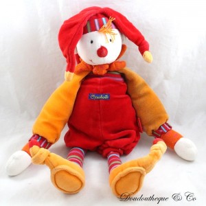 Payaso capuchino de peluche MOULIN ROTY Dragobert rojo naranja 45 cm