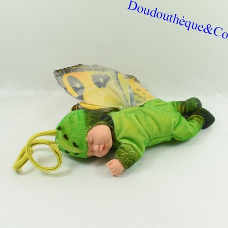 Baby butterfly doll ANNE GEDDES yellow and green 25 cm