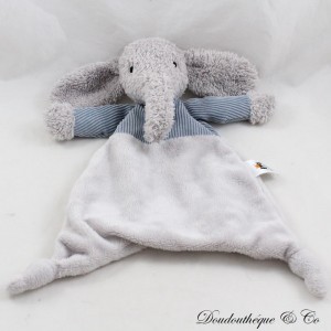 Flat cuddly toy elephant JELLYCAT Jumble Soother gray blue diamond 29 cm