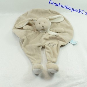 Flat rabbit cuddly toy BABY NAT' layette beige and white 42 cm