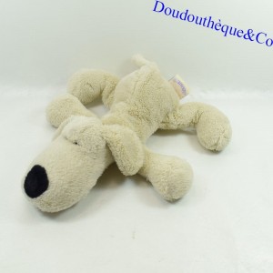Peluche chien NOUKIE'S allongé beige  20 cm