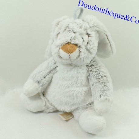 Conejo de peluche RODADOU RODA vientre gris blanco 22 cm