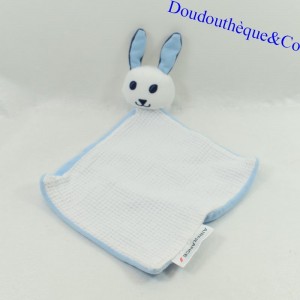Flat rabbit cuddly toy AIR FRANCE blue and white diamond 20 cm