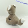 Plüsch Fuchs JACADI grau taupe weiß sitzend 21 cm