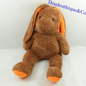 Plush rabbit MINOUCHE Brown and Orange Vintage 45 cm