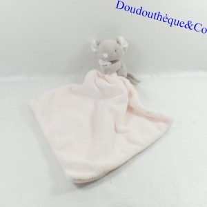 Ratón pañuelo Doudou SIN MARCA gris y blanco 34 cm