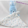 Doudou handkerchief rabbit TEX BABY blue fir trees white Crossroads 15 cm