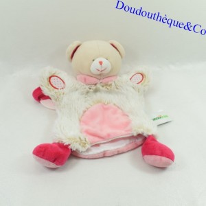 Doudou bear Puppet EUREKA KIDS teething ring Pink 22 cm