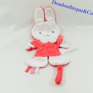 Doudou Flaches Kaninchen Miffy Nijntje Rosa und weißes Rauschen Zerknittertes Papier 23 cm