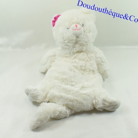 Plush cat ETAM range pyjamas blanket hot water bottle white 39 cm