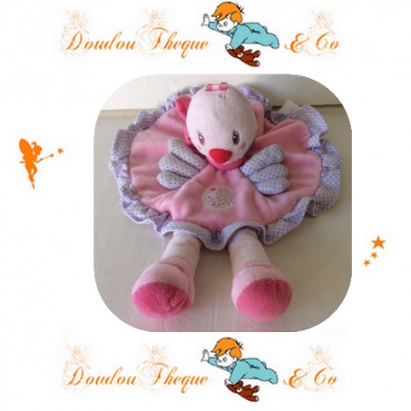 Doudou Plat Poussin NICOTOY Rose A Petit Pois Doudou Plat Poussin NICOTOY Rose A Petit Pois