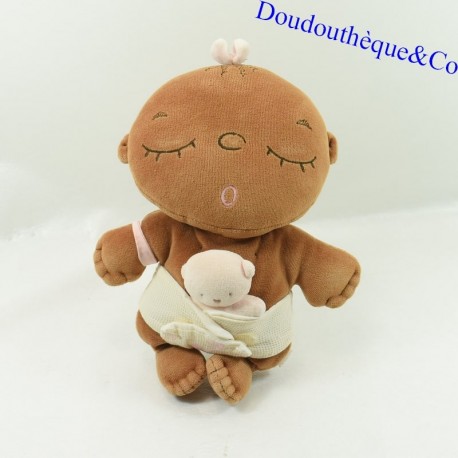Plüsch Baby DPAM Gleich Baby braun Windel Kuschelbär 27 cm Plüsch Baby DPAM Gleich Baby braun Windel Kuschelbär 27 cm