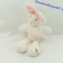 Plush rabbit LOUISE MANSEN tutu white pink knot on the head 25 cm