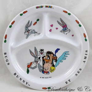 Compartment plate Bugs Bunny WARNER BROS Looney Tunes melamine baby 1993