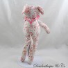 Doudou mouse SMALL BOAT stampato collo floreale rosa tessuti fluorescenti 28 cm