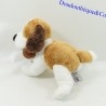 Peluche chien Saint Bernard CREATIONS DANI marron blanc tonneau de sauvetage 15 cm