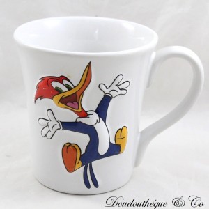 Mug in relief Woody Woodpecker PORTAVENTURA cup 3D ceramic flared 11 cm