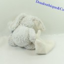 Pañuelo de peluche conejo BABY NAT' Marshmallow gris BN0221 23 cm