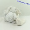 Peluche mouchoir lapin BABY NAT' Guimauve gris BN0221 23 cm