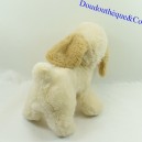 Peluche cane BOULGOM beige tira la linguetta vintage pouet-pouet 20 cm