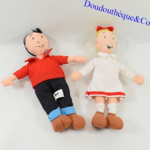 Set mit 2 Puppen DASH Werbung Wäscherei Bob und Bobette Willy Vandersteen Vintage 70 20 cm