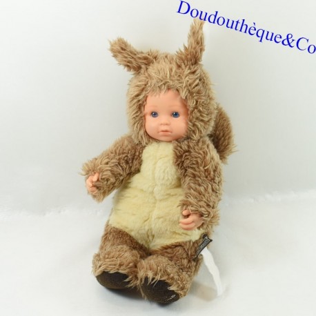 Bambola baby scoiattolo ANNE GEDDES marrone beige 25 cm
