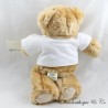Peluche ours FOLIE D'OURS Tee shirt blanc