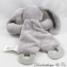 Flat cuddly toy rabbit ZDT ACTION teething ring gray plain white 26 cm