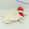 Doudou handkerchief cat BARLEY SUGAR Cashew Red white 20 cm