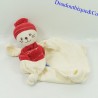 Doudou handkerchief cat BARLEY SUGAR Cashew Red white 20 cm