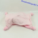 Doudou plat cochon BABOU rose rectangle 24 cm