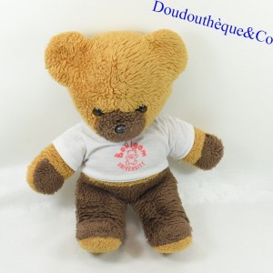 Plush bear BOULGOM brown t-shirt "Boulgom University" vintage 35 cm