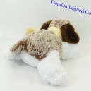 Peluche chien CREATIONS DANI écharpe Méribel marron et Blanc 23 cm
