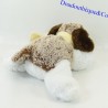 Peluche chien CREATIONS DANI écharpe Méribel marron et Blanc 23 cm