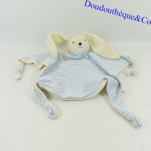 Flat rabbit cuddly toy GAMBERRITO'S blue striped white 18 cm