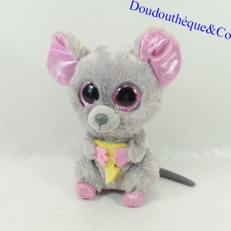 Plush mouseTY JURATOYS grey Cheese big pink eyes 17 cm