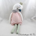 Peluche Sofia cigno CADES abito rosa gambe in lana 45 cm