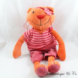 Plush cat CREDIT AGRICOLE pirate orange red