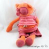 Peluche chat CREDIT AGRICOLE pirate orange rouge
