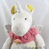 Plush Galipette unicorn MOULIN ROTY Lilou and Perlin pink beige wings in the back 37 cm