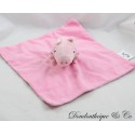 Flaches Kuscheltier Schwein Peppa Pig SAMBRO quadratisch rosa bedruckte Stoffe 29 cm