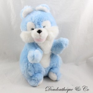 Plüsch Eichhörnchen Teddybär blau weiß Vintage 24 cm