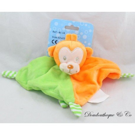 Flaches Kuscheltier Affe NANJING RUIFUITONG orange grün Flaches Kuscheltier Affe NANJING RUIFUITONG orange grün