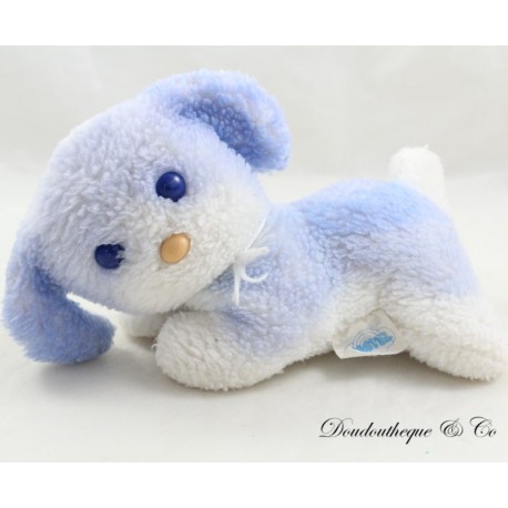 Plush dog PASTEL Vintage blue white